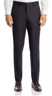 BOSS Dark Grey Genius Wool Blend Slim Fit Dress Pants Size 44R/ 60IT